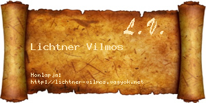 Lichtner Vilmos névjegykártya